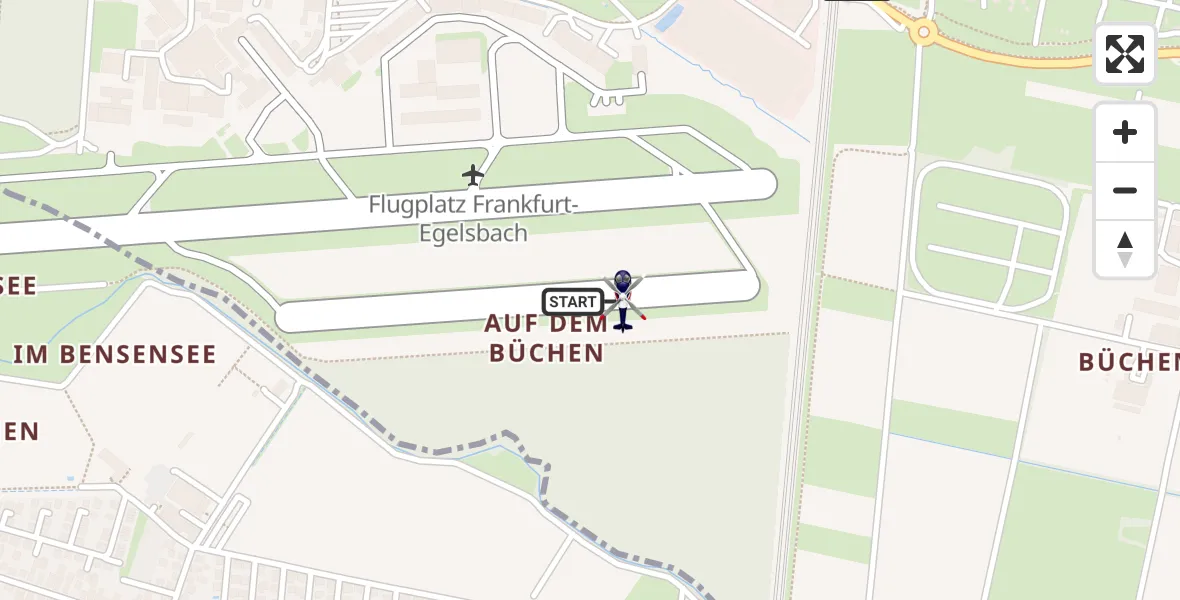 Flugroute Polizeihubschrauber Flughafen Frankfurt-Egelsbach - Flughafen Frankfurt-Egelsbach, 12 April 2026, 13:56