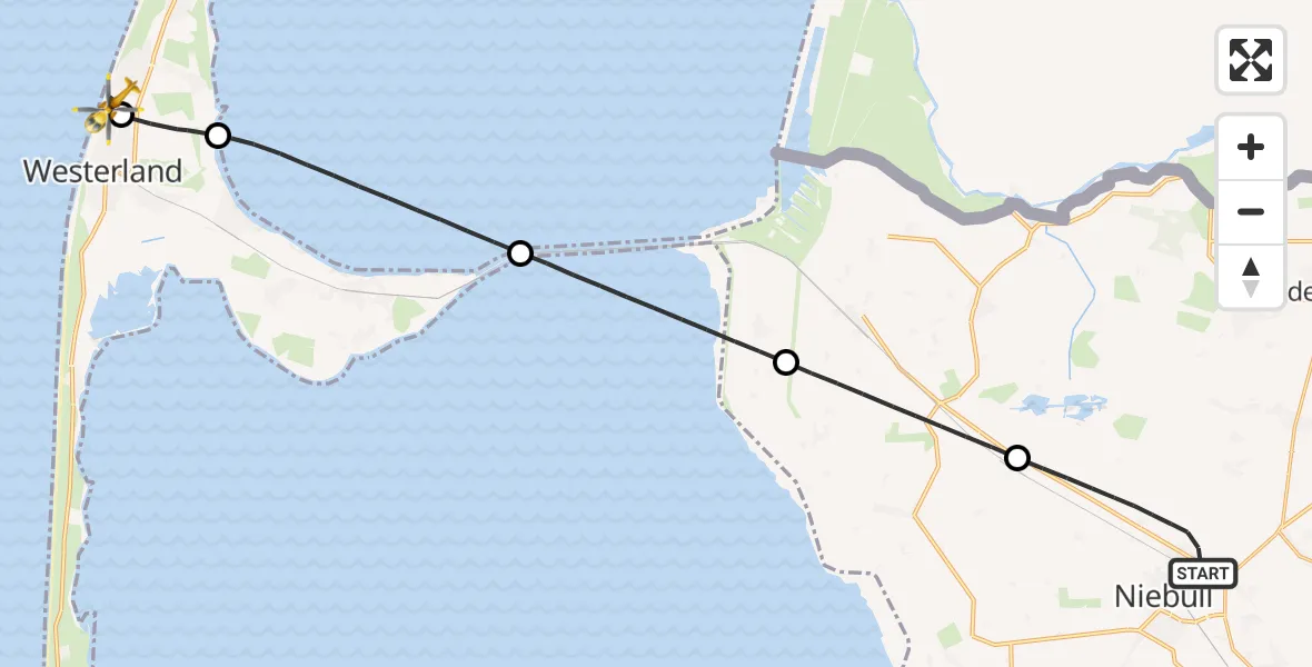 Flugroute Rettungshubschrauber Niebüll - Sylt, 12 April 2026, 14:13