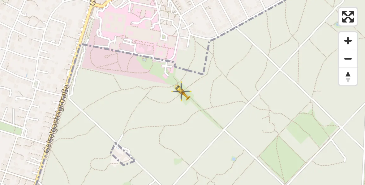 Flugroute Rettungshubschrauber ADAC Air Rescue Center Hubschrauberlandeplatz (Christoph 1) - ADAC Air Rescue Center Hubschrauberlandeplatz (Christoph 1), 12 April 2026, 14:22