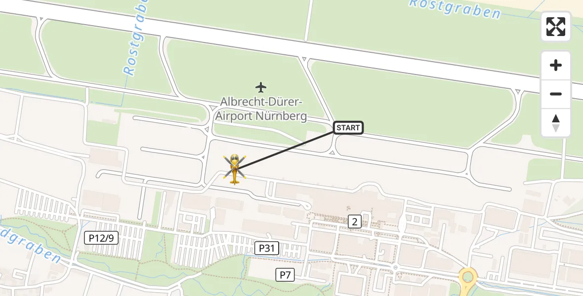 Flugroute Ambulanzhubschrauber Flughafen Nuremberg - Flughafen Nuremberg, 12 April 2026, 14:51