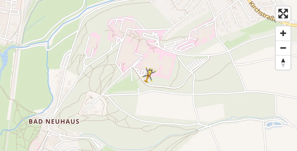 Flugroute Ambulanzhubschrauber Bad Neustadt an der Saale Hospital - Bad Neustadt an der Saale Hospital, 12 April 2026, 15:09
