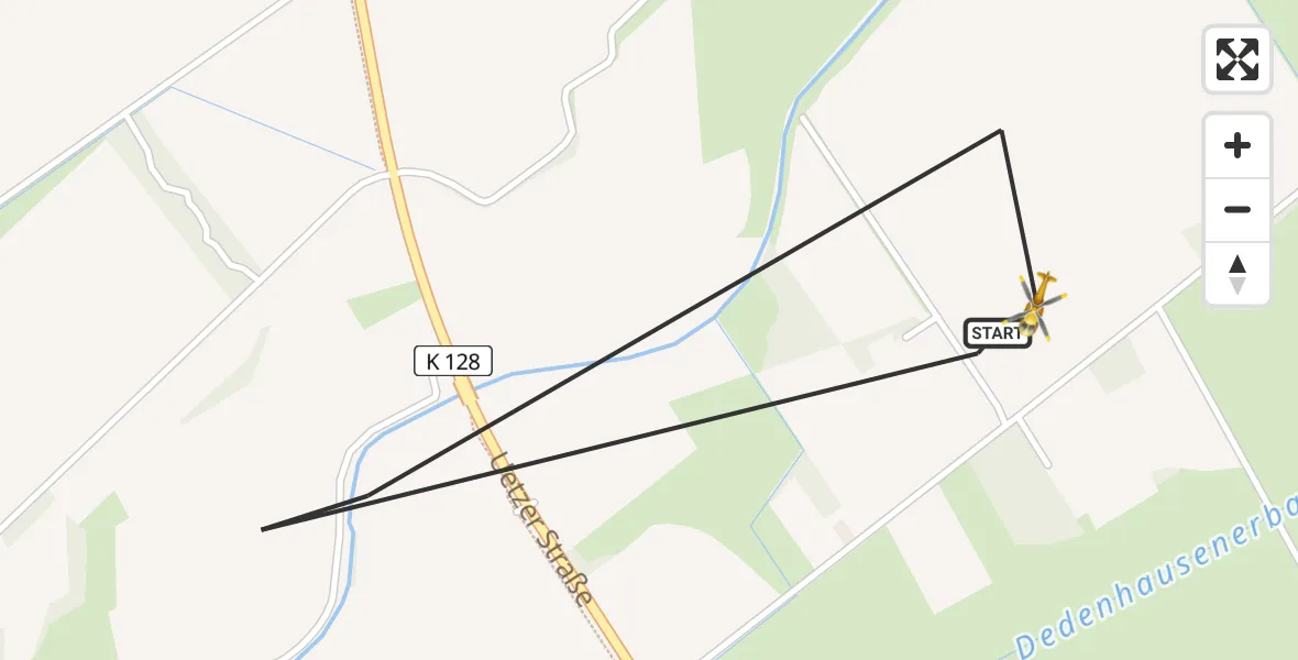 Flugroute Rettungshubschrauber Uetze - Uetze, 12 April 2026, 15:15