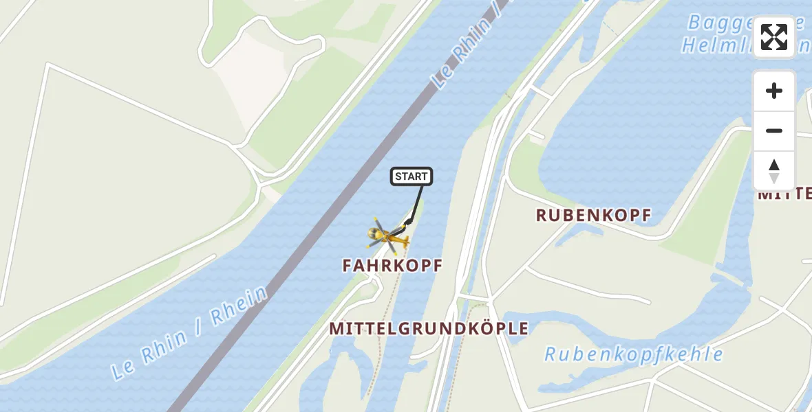 Flugroute Rettungshubschrauber Rheinau - Rheinau, 12 April 2026, 16:54