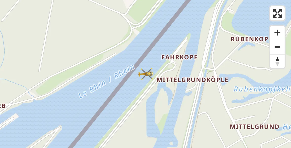 Flugroute Rettungshubschrauber Rheinau - Rheinau, 12 April 2026, 17:03