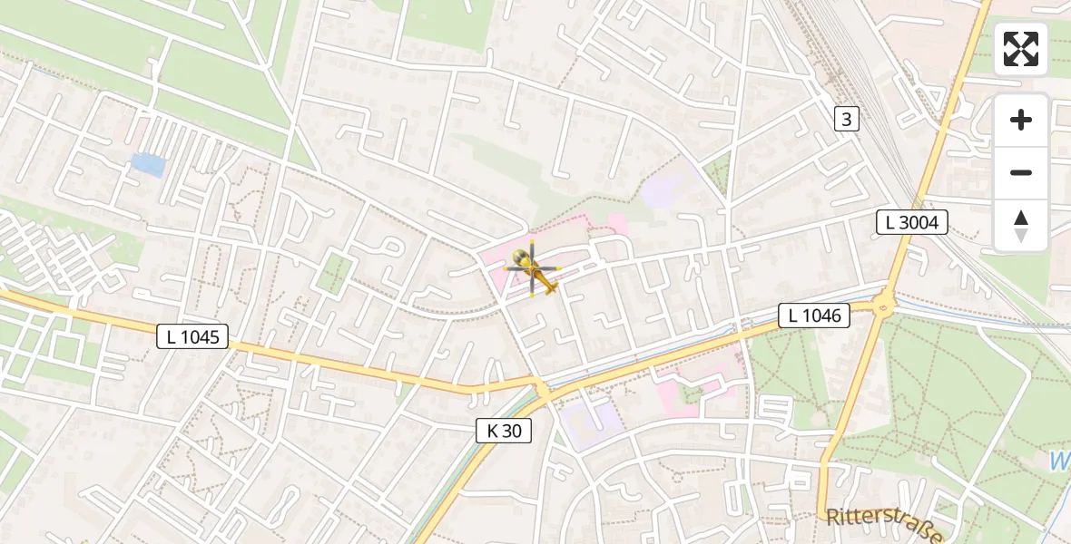 Flugroute Ambulanzhubschrauber Ilm District Hospital Arnstadt-Ilmenau - Ilm District Hospital Arnstadt-Ilmenau, 12 April 2026, 17:15