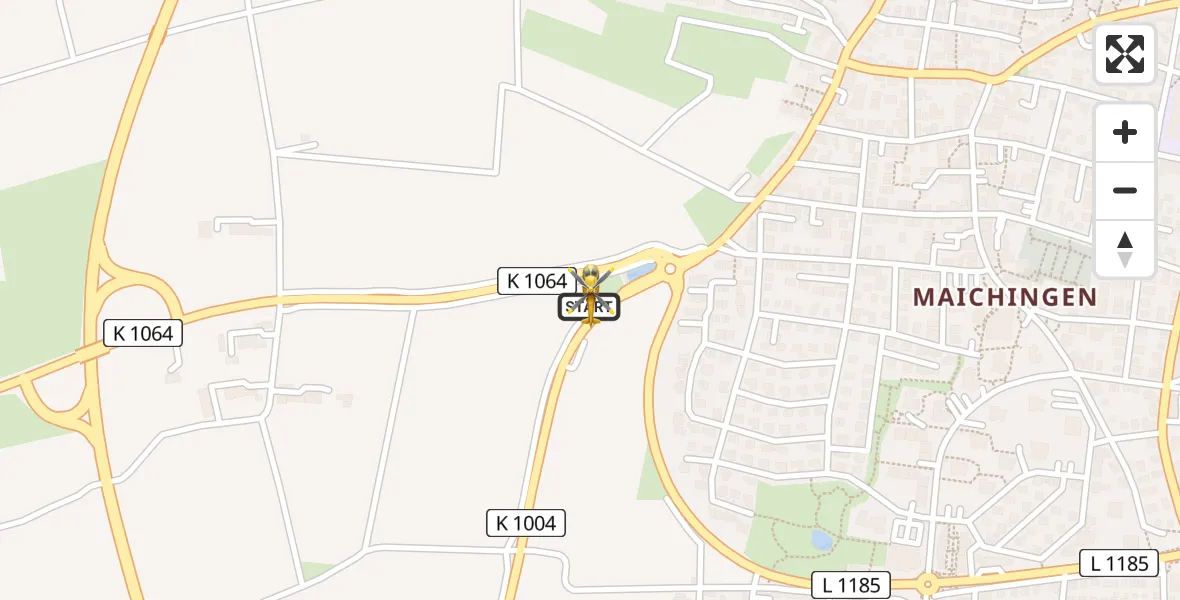 Flugroute Rettungshubschrauber Sindelfingen - Sindelfingen, 12 April 2026, 17:52
