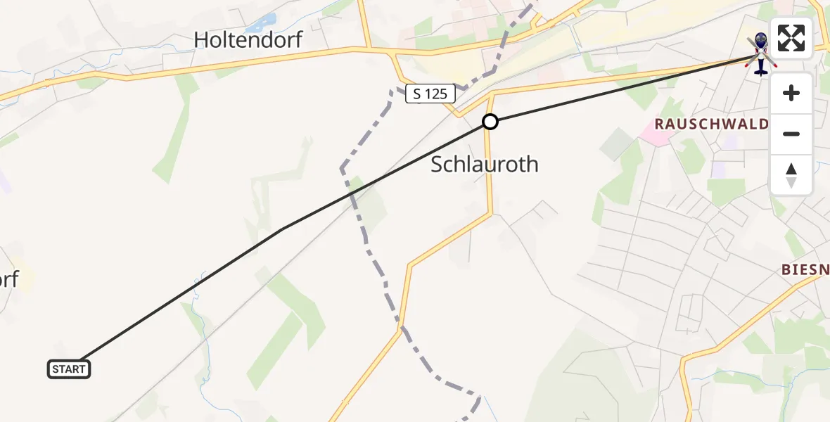 Flugroute Polizeihubschrauber Markersdorf - Görlitz, 12 April 2026, 20:00