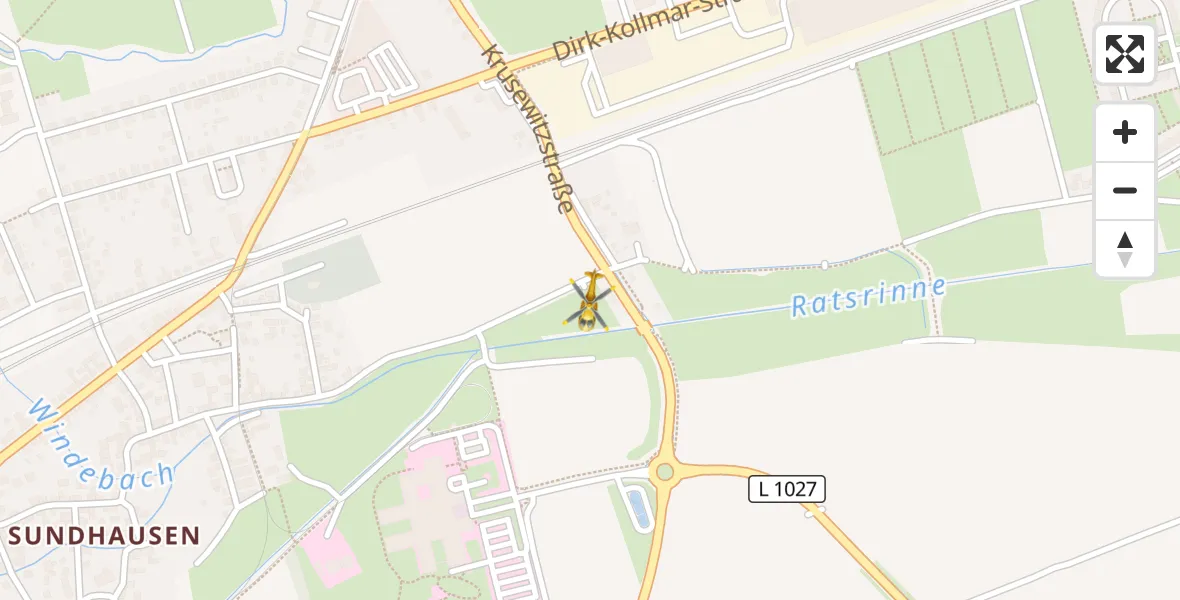Flugroute Ambulanzhubschrauber Helios Clinic Gotha - Helios Clinic Gotha, 12 April 2026, 20:03