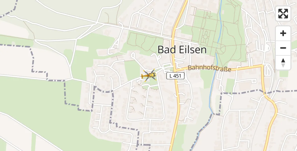 Flugroute Rettungshubschrauber Bad Eilsen - Bad Eilsen, 13 April 2026, 06:58