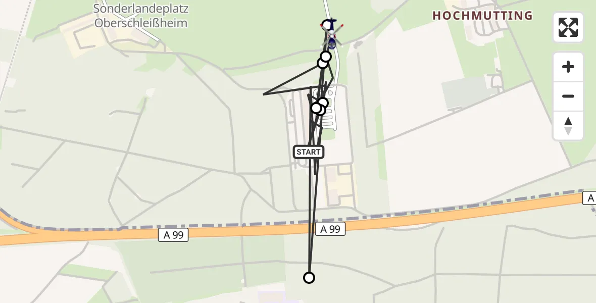 Flugroute Polizeihubschrauber Oberschleißheim - Oberschleissheim Hubschrauberlandeplatz, 13 April 2026, 07:25