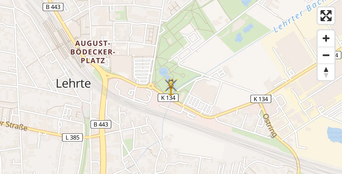 Flugroute Rettungshubschrauber Lehrte - Lehrte, 13 April 2026, 07:48