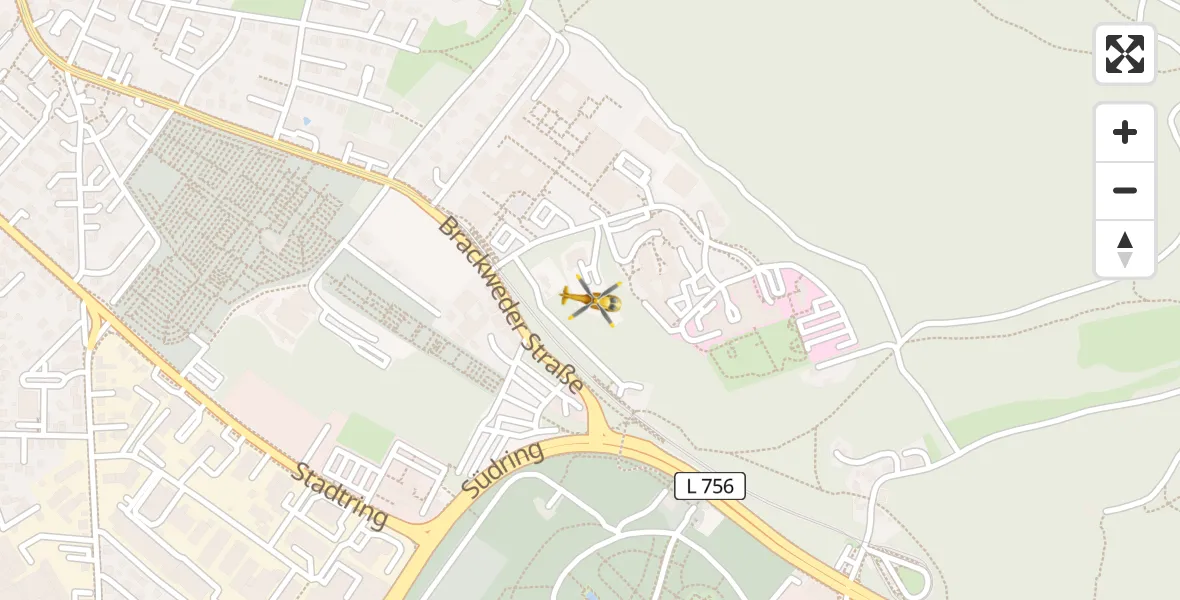 Flugroute Rettungshubschrauber Luftrettungszentrum Bielefeld - Luftrettungszentrum Bielefeld, 13 April 2026, 08:29