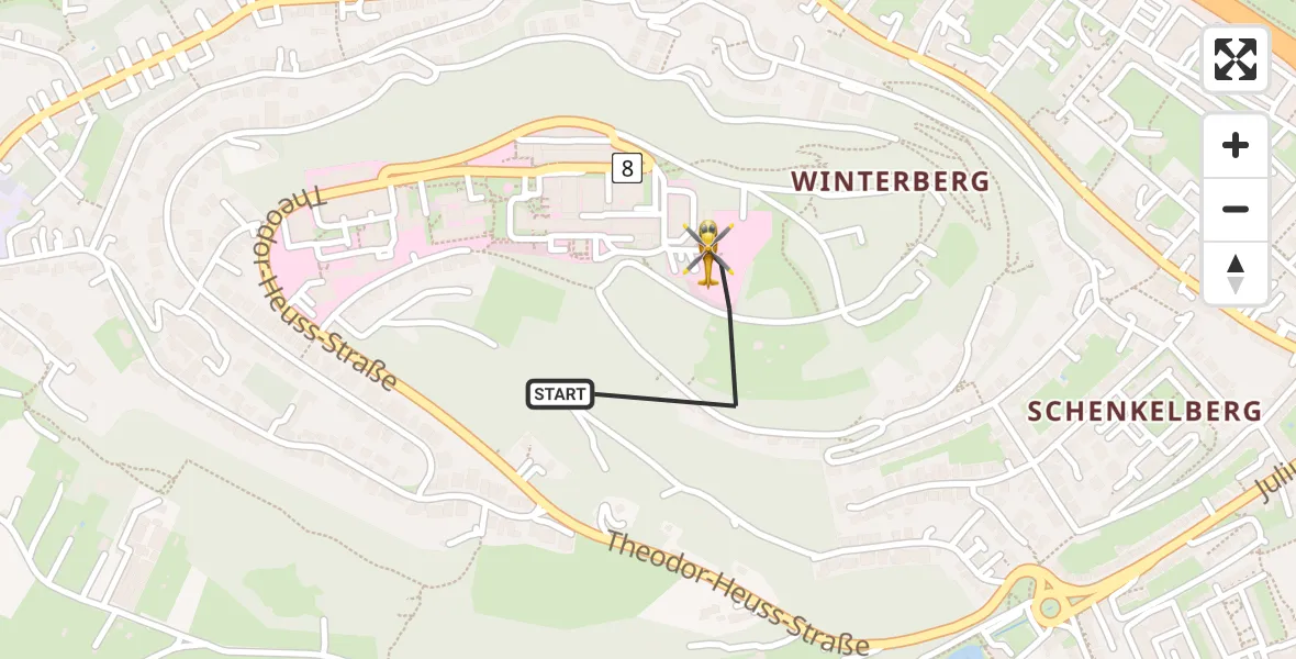Flugroute Rettungshubschrauber Saarbrücken - Saarbrücken, 13 April 2026, 09:11