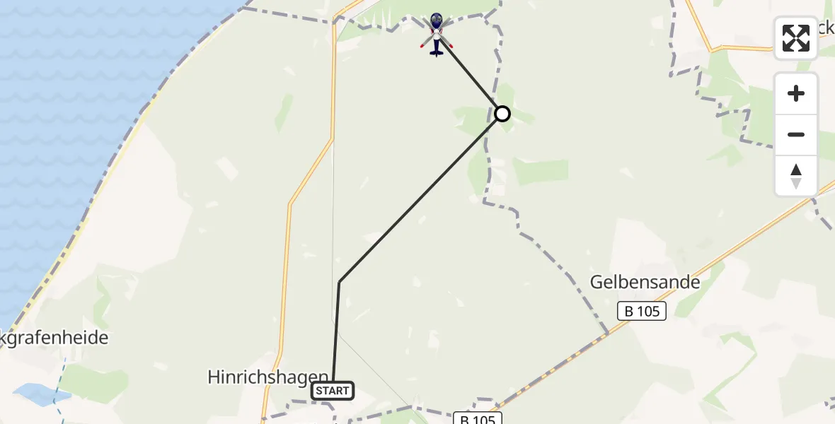 Flugroute Polizeihubschrauber Rostock - Rostock, 13 April 2026, 11:16