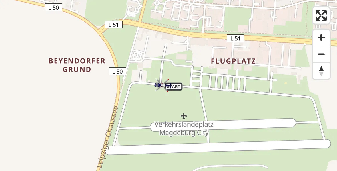 Flugroute Polizeihubschrauber Magdeburg City Flugplatz - Magdeburg City Flugplatz, 13 April 2026, 11:44