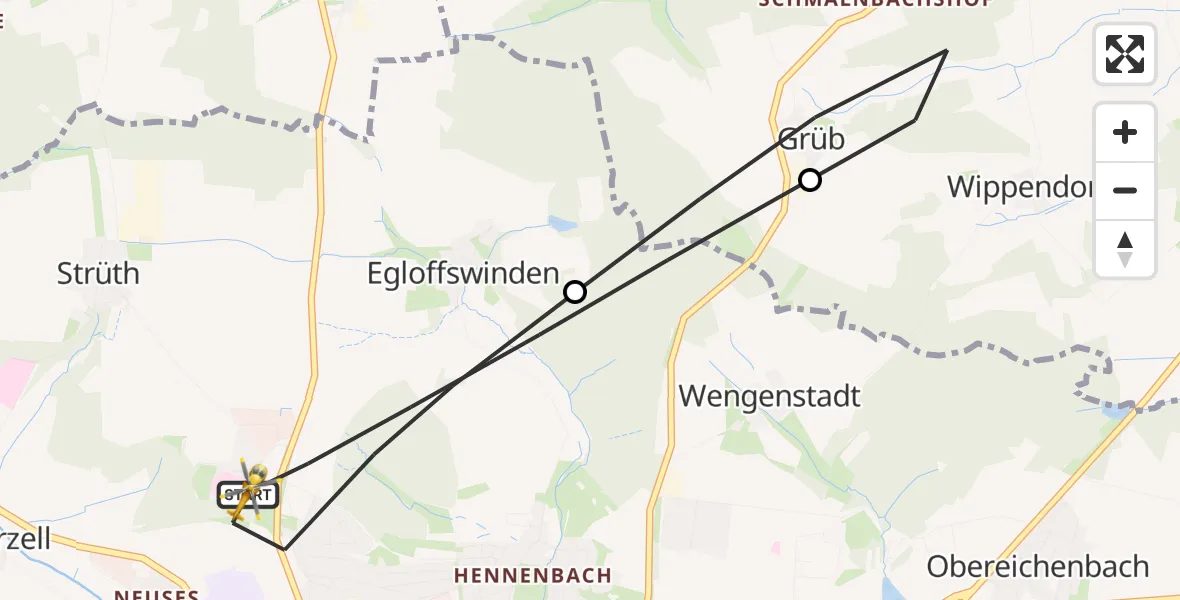 Flugroute Rettungshubschrauber Ansbach - Ansbach, 13 April 2026, 12:17