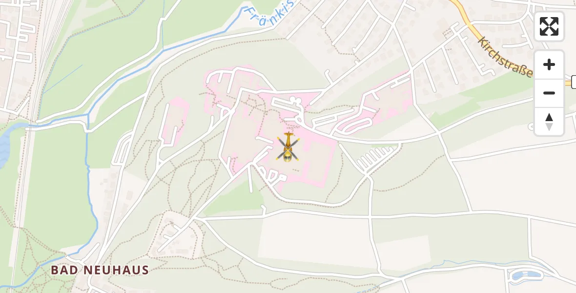 Flugroute Rettungshubschrauber Bad Neustadt an der Saale Hospital - Bad Neustadt an der Saale Hospital, 13 April 2026, 12:55