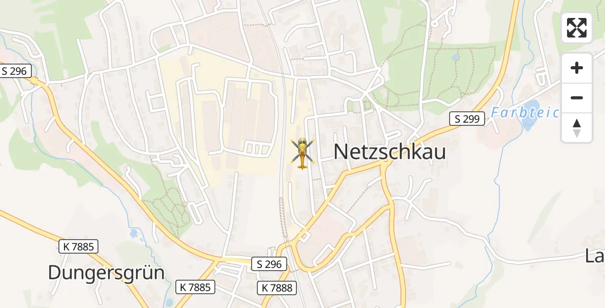 Flugroute Rettungshubschrauber Netzschkau - Netzschkau, 13 April 2026, 14:23
