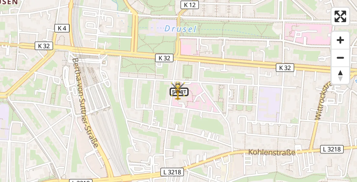 Flugroute Rettungshubschrauber Kassel - Kassel, 13 April 2026, 15:06