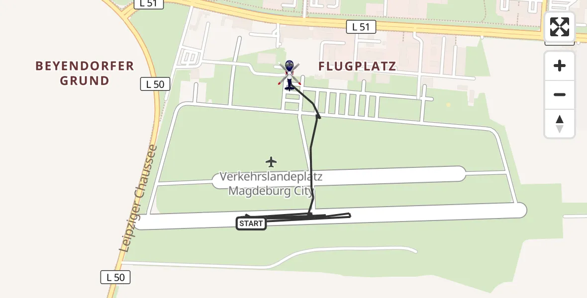 Flugroute Polizeihubschrauber Magdeburg City Flugplatz - Magdeburg City Flugplatz, 13 April 2026, 15:14