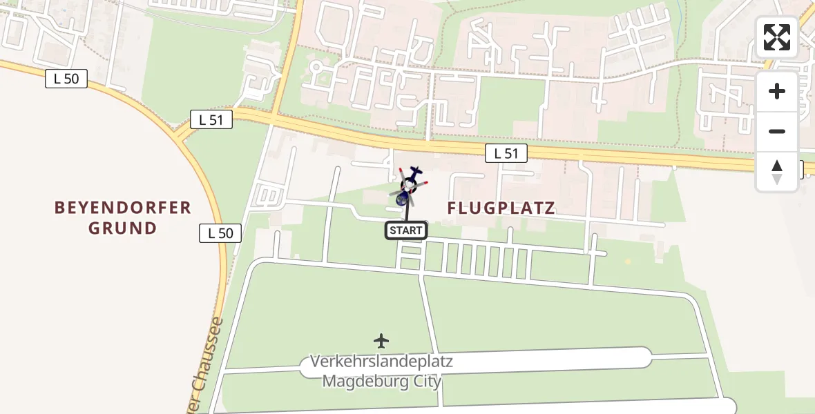 Flugroute Polizeihubschrauber Magdeburg City Flugplatz - Magdeburg, 13 April 2026, 15:24