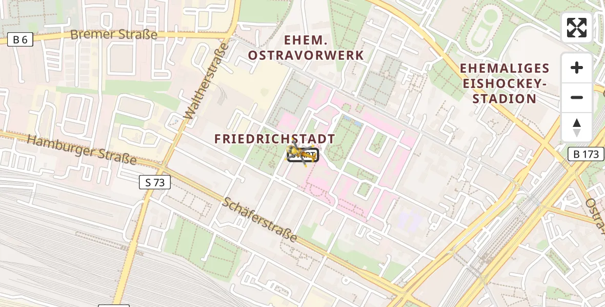 Flugroute Rettungshubschrauber Dresden Friedrichstadt Hospital - Dresden Friedrichstadt Hospital, 13 April 2026, 15:30
