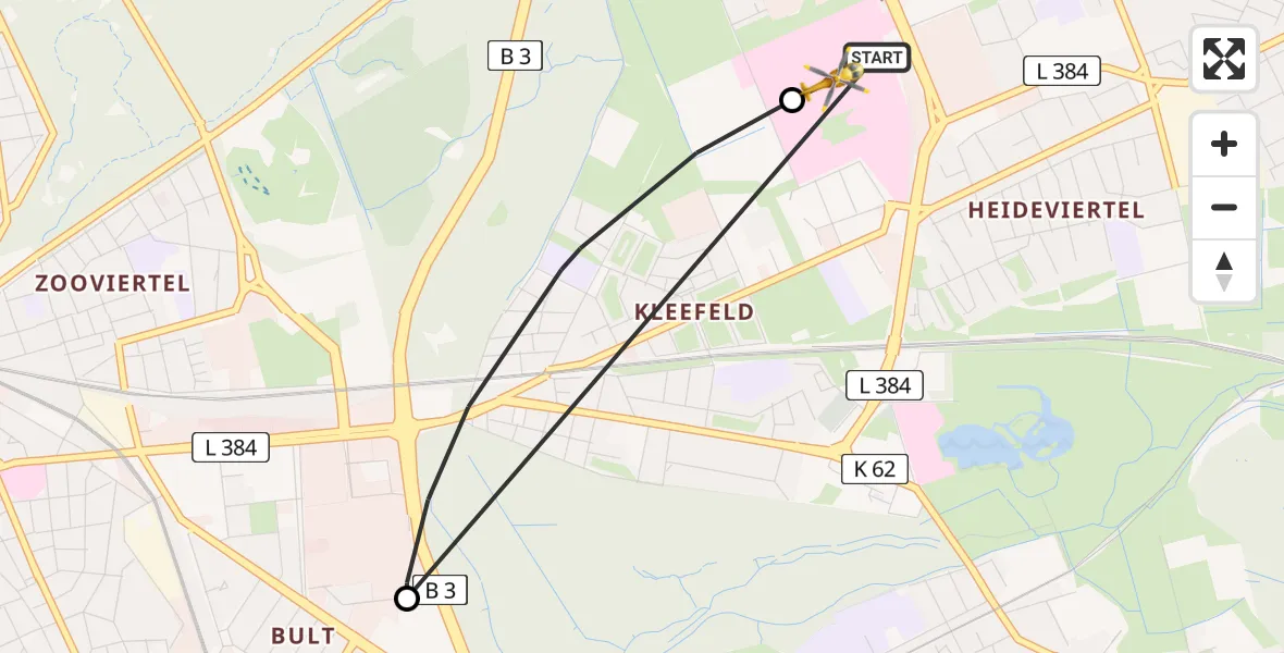Flugroute Rettungshubschrauber Hannover Luftrettung Hubschrauberlandeplatz (Christoph 4) - Hannover Luftrettung Hubschrauberlandeplatz (Christoph 4), 13 April 2026, 15:41