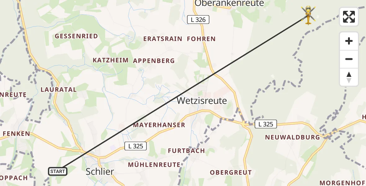 Flugroute Rettungshubschrauber Schlier - Schlier, 13 April 2026, 15:48