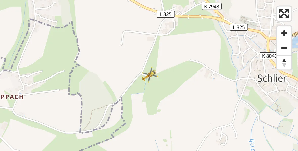 Flugroute Rettungshubschrauber Schlier - Schlier, 13 April 2026, 15:44