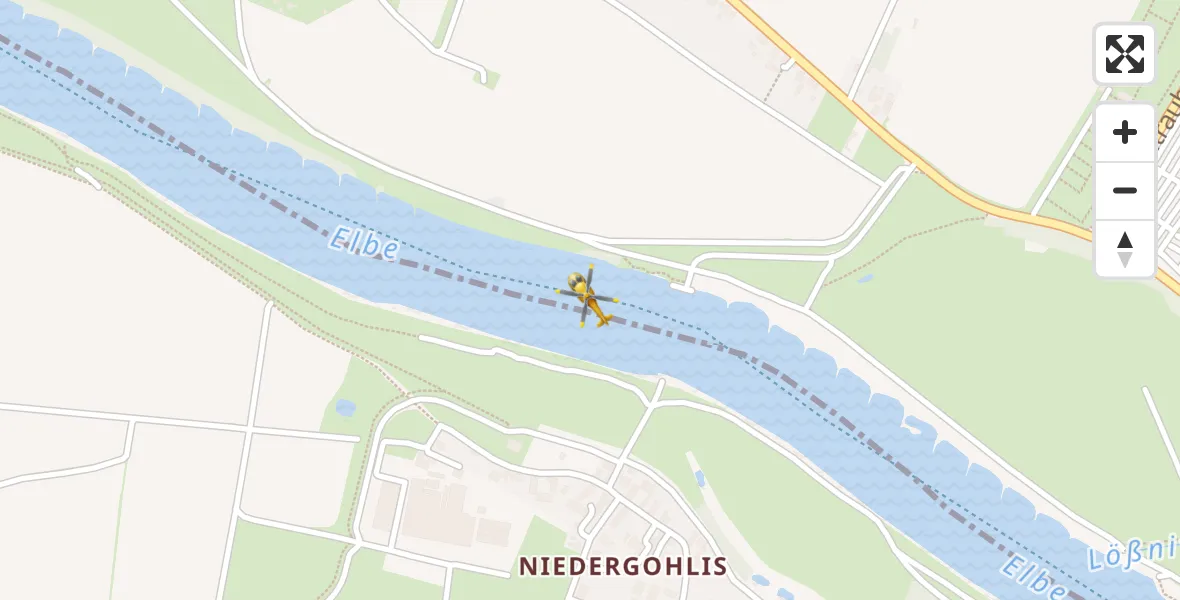 Flugroute Rettungshubschrauber Radebeul - Radebeul, 13 April 2026, 15:44