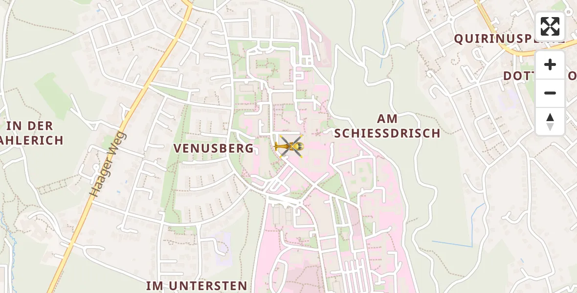 Flugroute Ambulanzhubschrauber Bonn University Hospital - Bonn University Hospital, 13 April 2026, 16:01