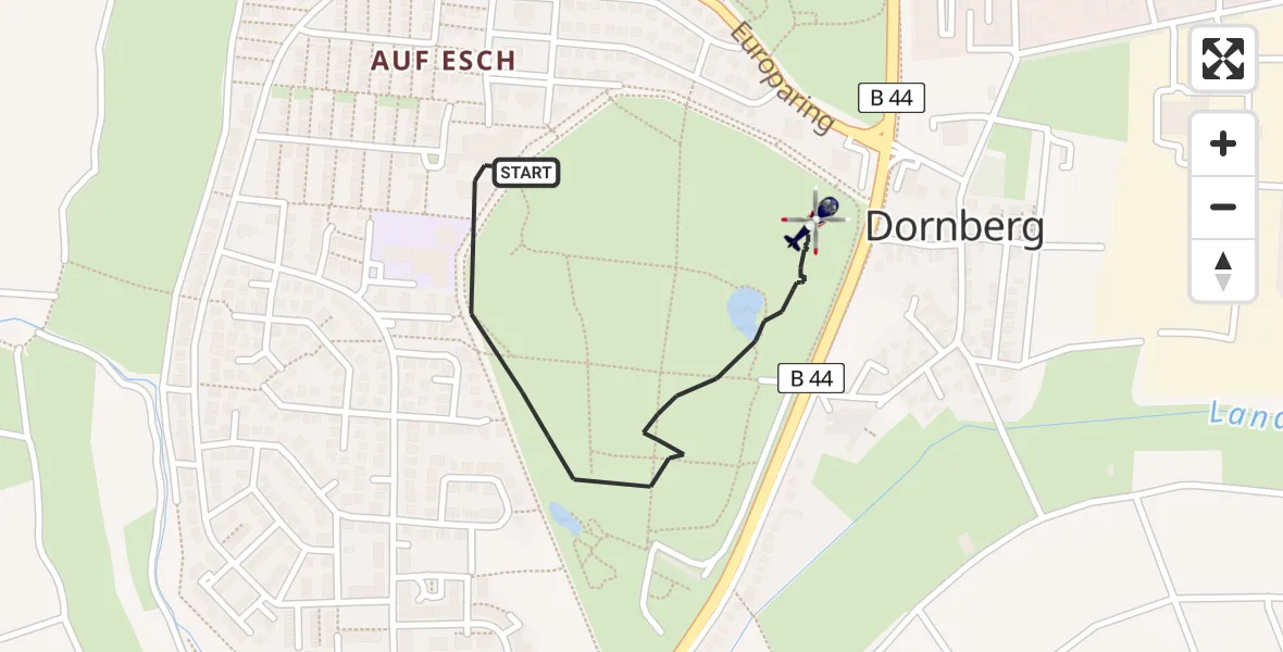 Flugroute Polizeihubschrauber Groß-Gerau - Groß-Gerau, 13 April 2026, 16:27