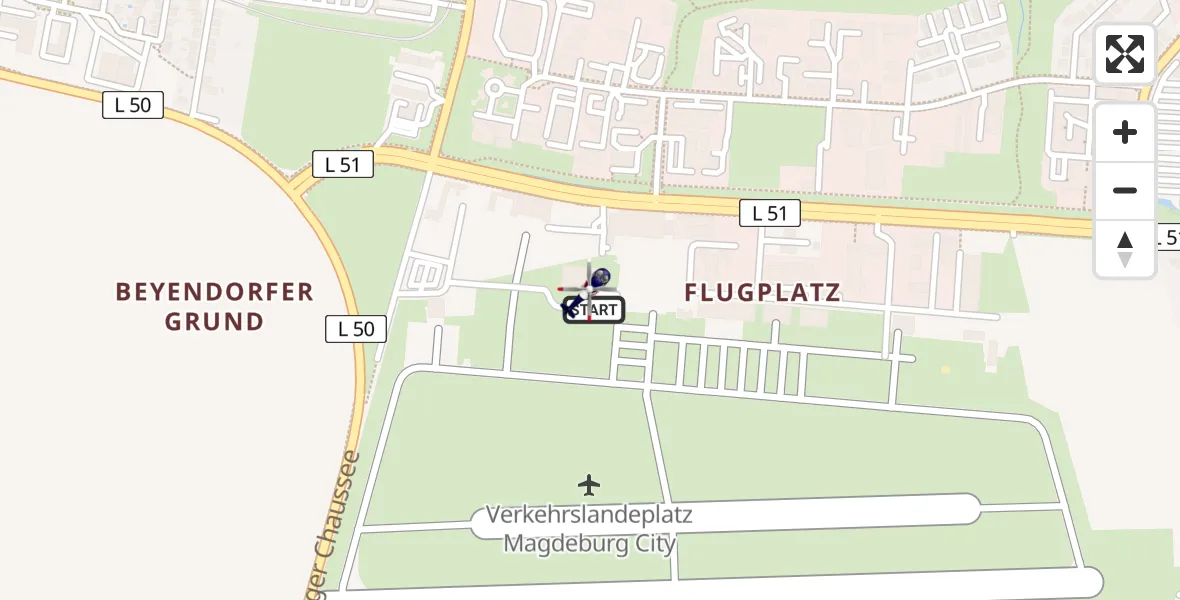 Flugroute Polizeihubschrauber Magdeburg City Flugplatz - Magdeburg City Flugplatz, 13 April 2026, 16:30