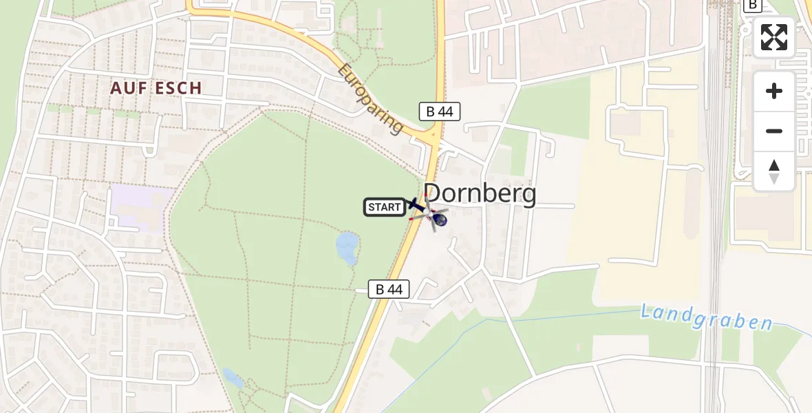 Flugroute Polizeihubschrauber Groß-Gerau - Groß-Gerau, 13 April 2026, 16:35