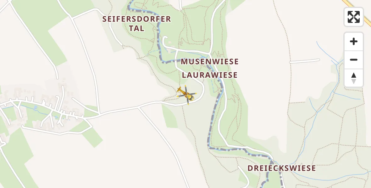 Flugroute Rettungshubschrauber Dresden - Dresden, 13 April 2026, 17:28