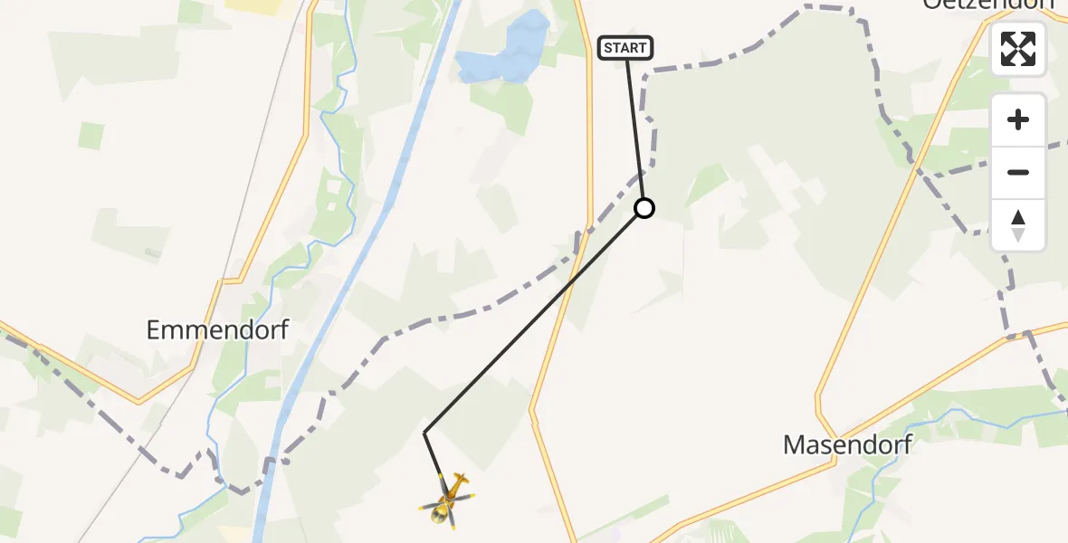 Flugroute Rettungshubschrauber Bad Bevensen - Uelzen, 13 April 2026, 17:35