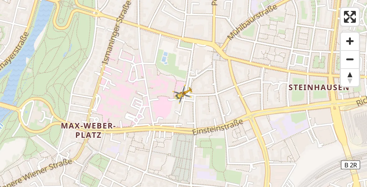 Flugroute Rettungshubschrauber Rechts der Isar University Hospital - Rechts der Isar University Hospital, 13 April 2026, 17:51