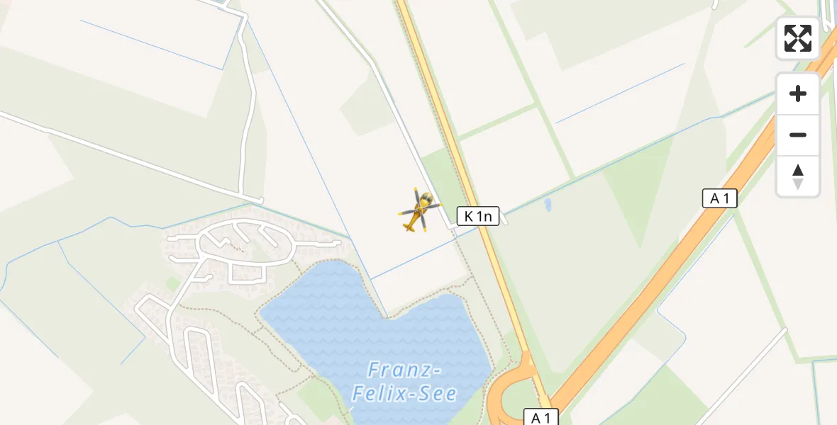 Flugroute Ambulanzhubschrauber Greven - Greven, 13 April 2026, 17:55