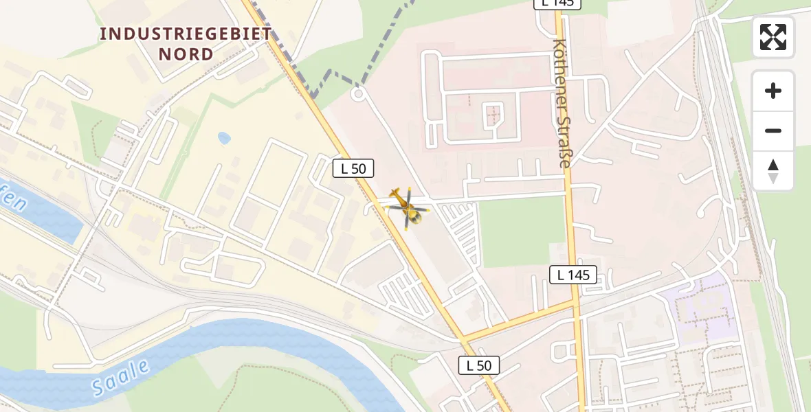 Flugroute Ambulanzhubschrauber Halle (Saale) - Halle (Saale), 13 April 2026, 19:21