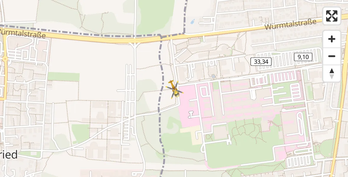 Flugroute Rettungshubschrauber DRF Air Rescue München Hubschrauberlandeplatz - DRF Air Rescue München Hubschrauberlandeplatz, 13 April 2026, 20:39