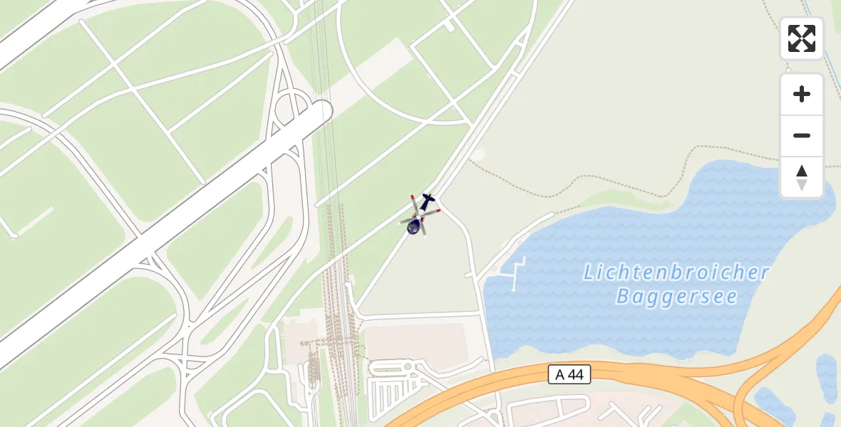 Flugroute Polizeihubschrauber Düsseldorf Flughafen - Düsseldorf Flughafen, 13 April 2026, 23:17