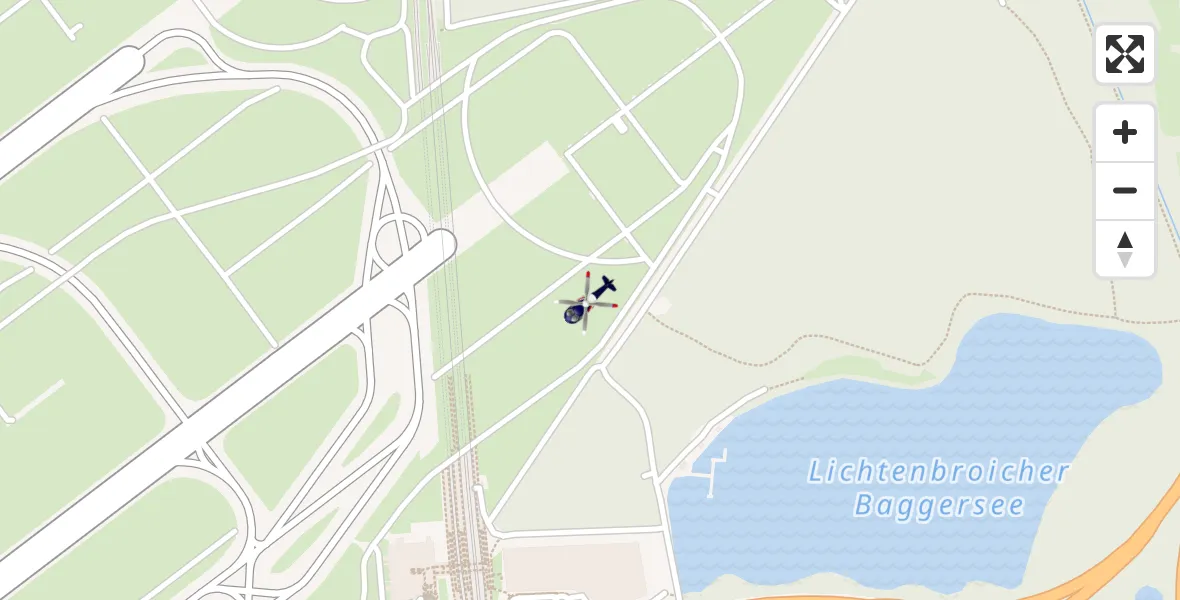 Flugroute Polizeihubschrauber Düsseldorf Flughafen - Düsseldorf Flughafen, 14 April 2026, 01:47
