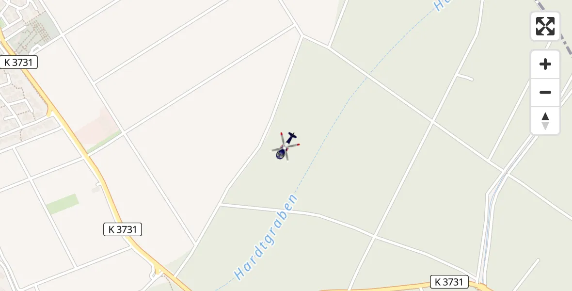 Flugroute Polizeihubschrauber Hügelsheim - Hügelsheim, 14 April 2026, 01:56