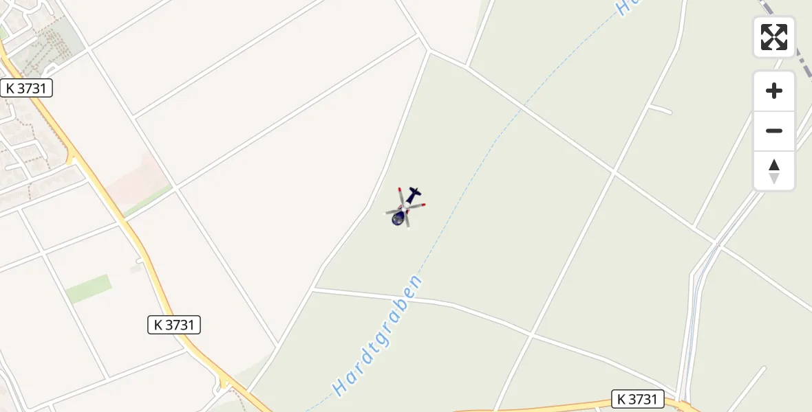 Flugroute Polizeihubschrauber Hügelsheim - Hügelsheim, 14 April 2026, 01:56