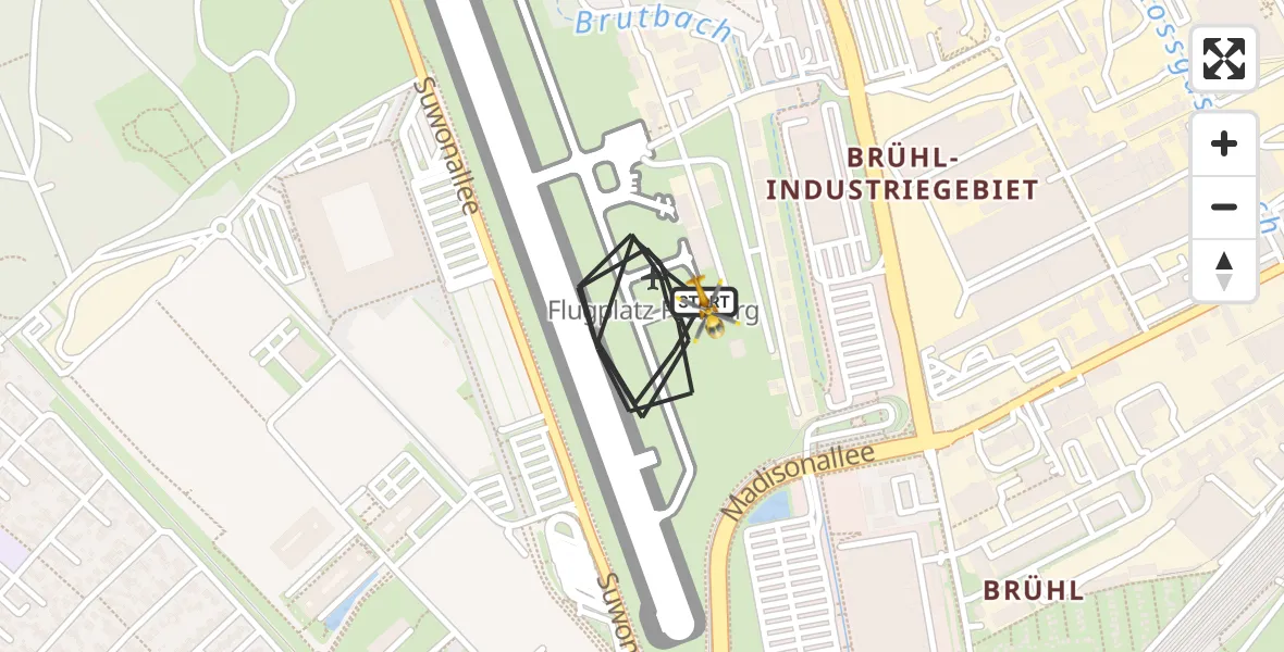 Flugroute Rettungshubschrauber Freiburg im Breisgau Flugplatz - Freiburg im Breisgau Flugplatz, 14 April 2026, 06:04