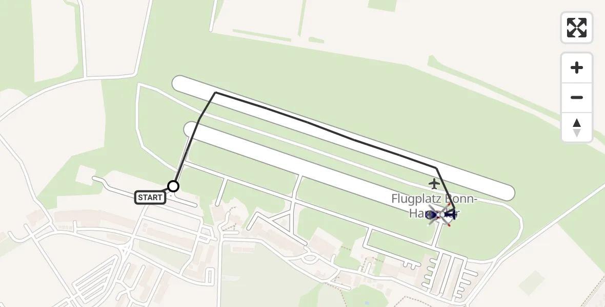 Flugroute Polizeihubschrauber Sankt Augustin - Bonn-Hangelar Flugplatz, 14 April 2026, 06:31