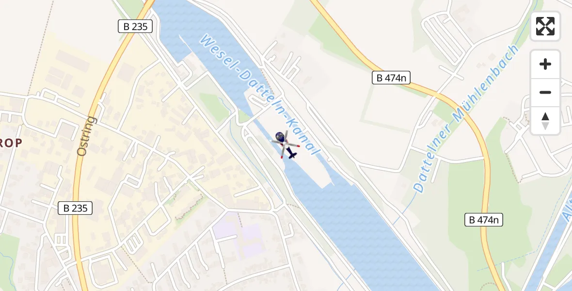 Flugroute Polizeihubschrauber Datteln - Datteln, 14 April 2026, 06:52