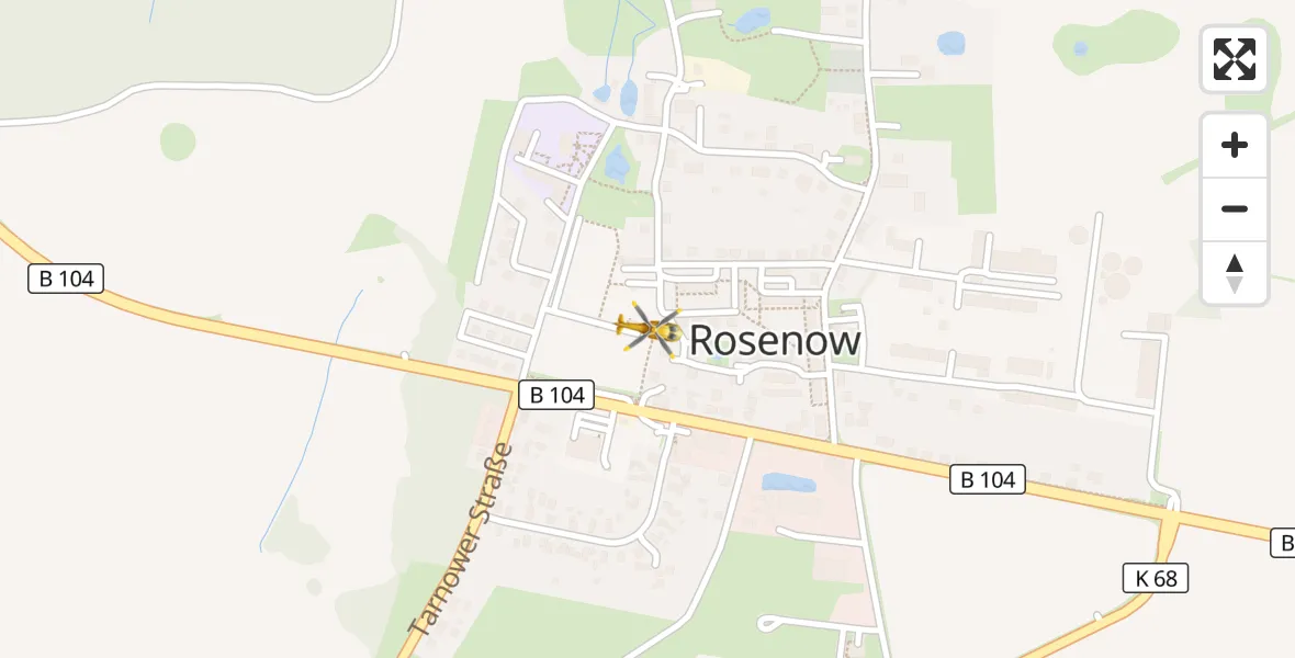 Flugroute Rettungshubschrauber Rosenow - Rosenow, 14 April 2026, 07:12