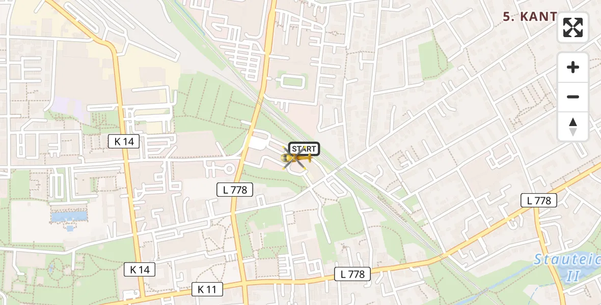 Flugroute Rettungshubschrauber Bielefeld - Bielefeld, 14 April 2026, 09:06
