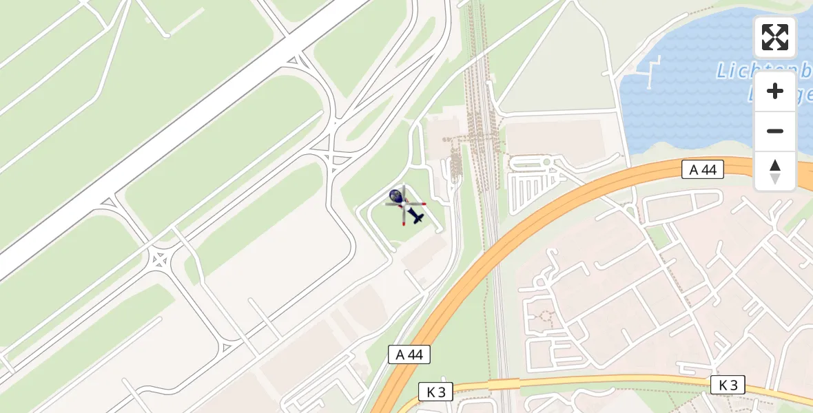 Flugroute Polizeihubschrauber Düsseldorf Flughafen - Düsseldorf Flughafen, 14 April 2026, 09:10